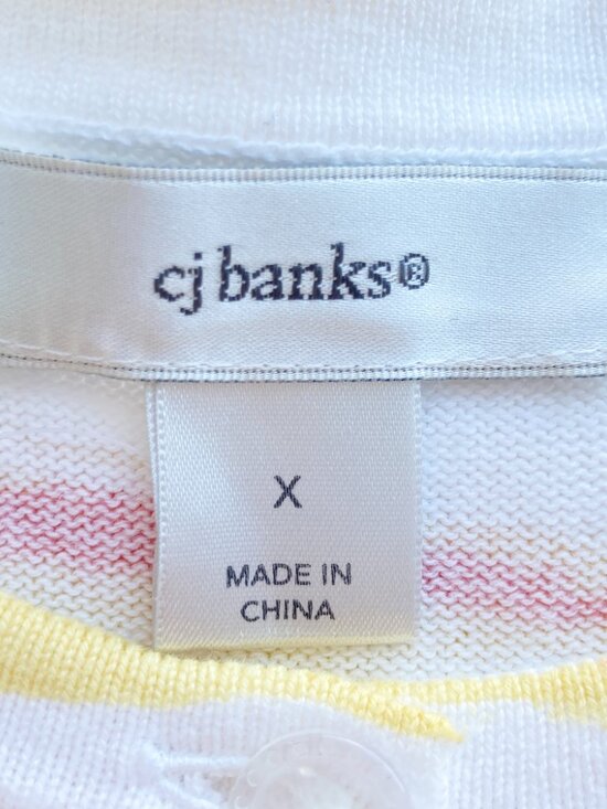 Cotton Cardigan NWT CJ Banks Colorful - Picture 3 of 7